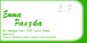 emma paszka business card